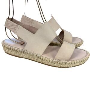 Cole Haan Womens Espadrille Sandals Slingback Pink Shoes Wide Strap Leather 9 B